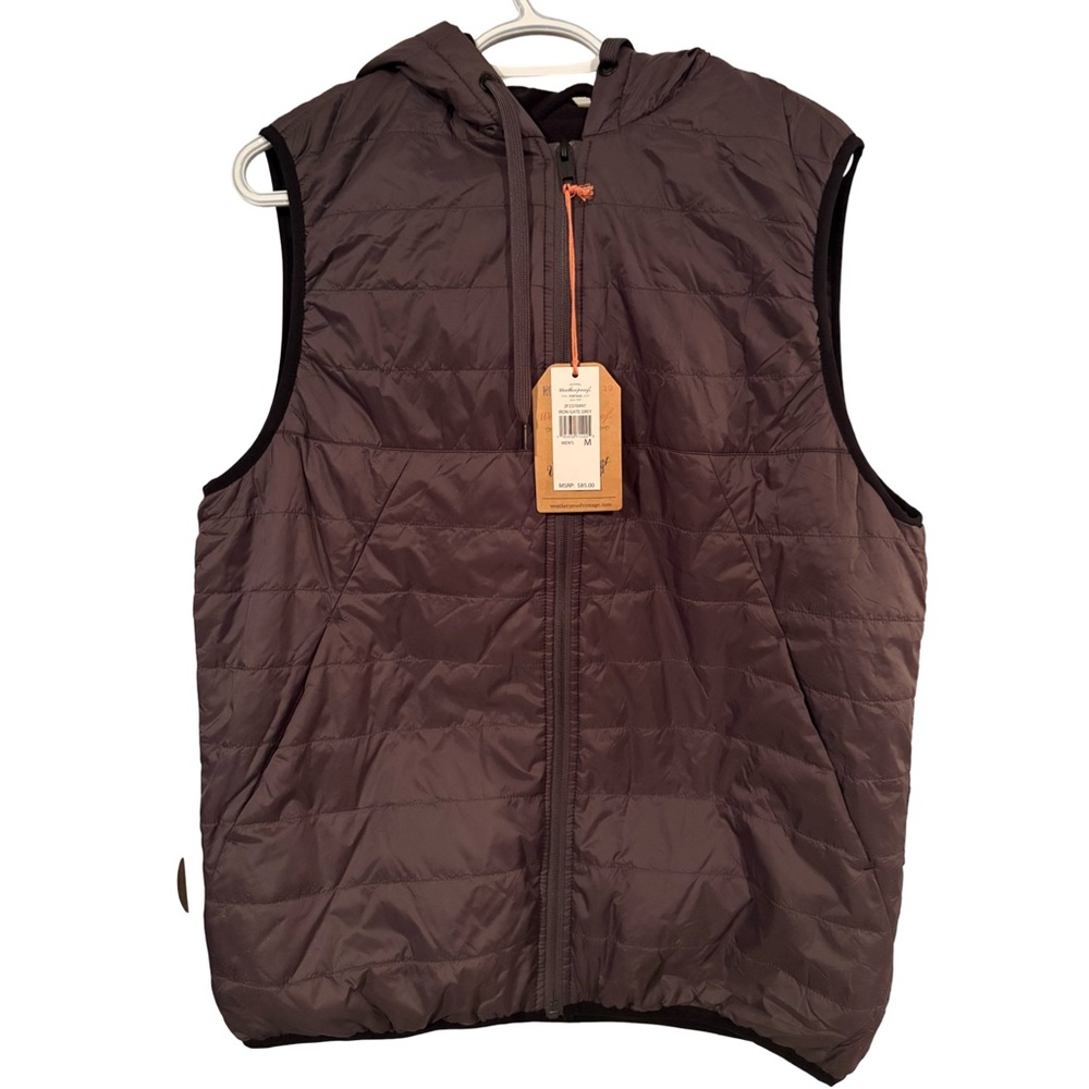 NWT Weatherproof Quilted Hooded Vest - Dark Gray
